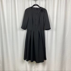 Hell Bunny Vixen Black Pintuck Midi Dress Sz.S NWOT